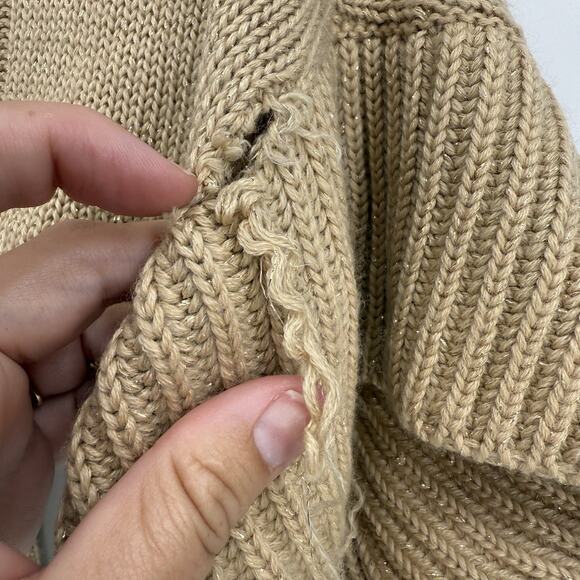 Vtg 2b BEBE Y2K Cardigan Fisherman Knit Professional Neutral Office Women Small - Picture 14 of 14